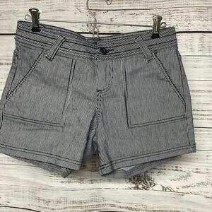 Prana Tess Railroad Striped Shorts Size 2 Blue White